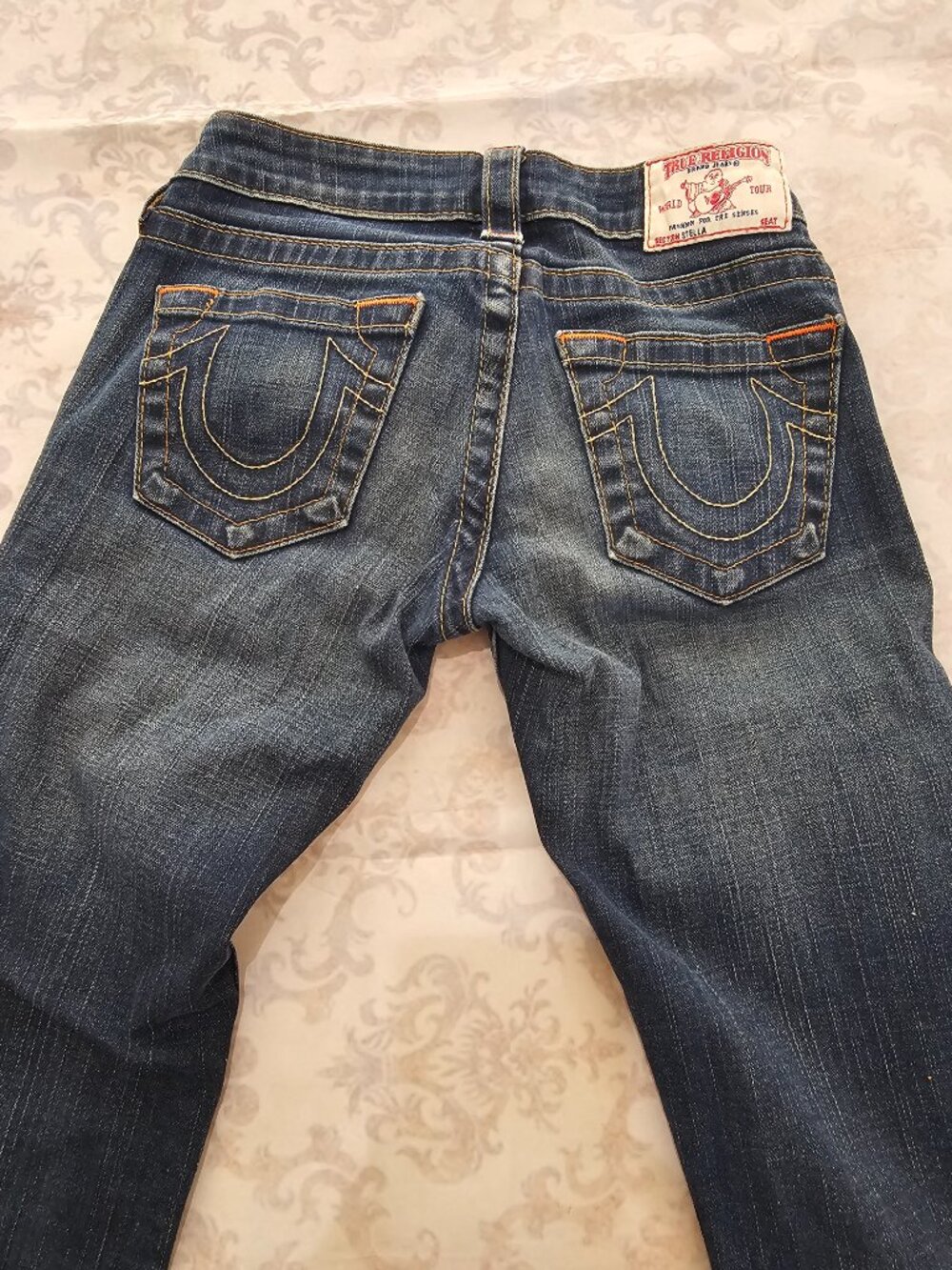 True Religion Sz 24 Stella Skinny Dark Wash Denim Jeans USA Stretch Juniors EUC